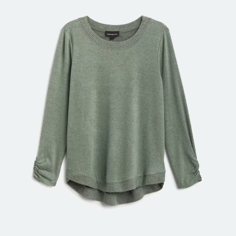 Fortune & Ivy Heather Green Women's Sweater